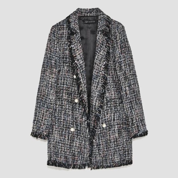 ZARA Tweed & Pearl Jacket (L) - Picture 2 of 3